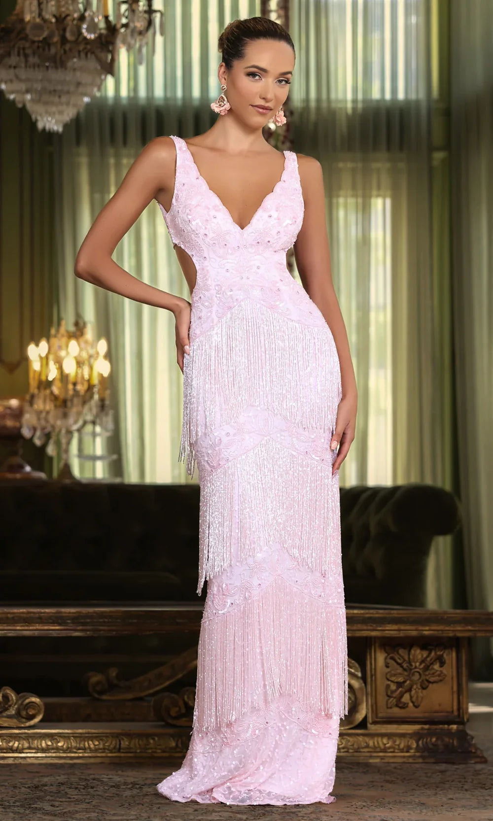 Chandalier 30250 - Illusion Neckline Fitted Evening Dress Prom Dresses