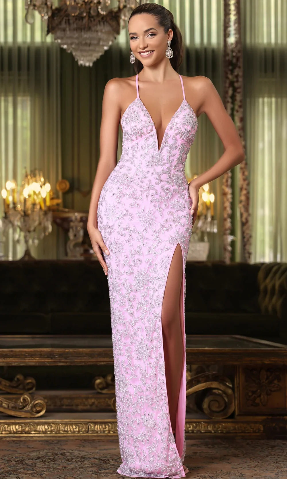 Chandalier 30270 - Open Back Fitted Formal Dress Formal Gowns