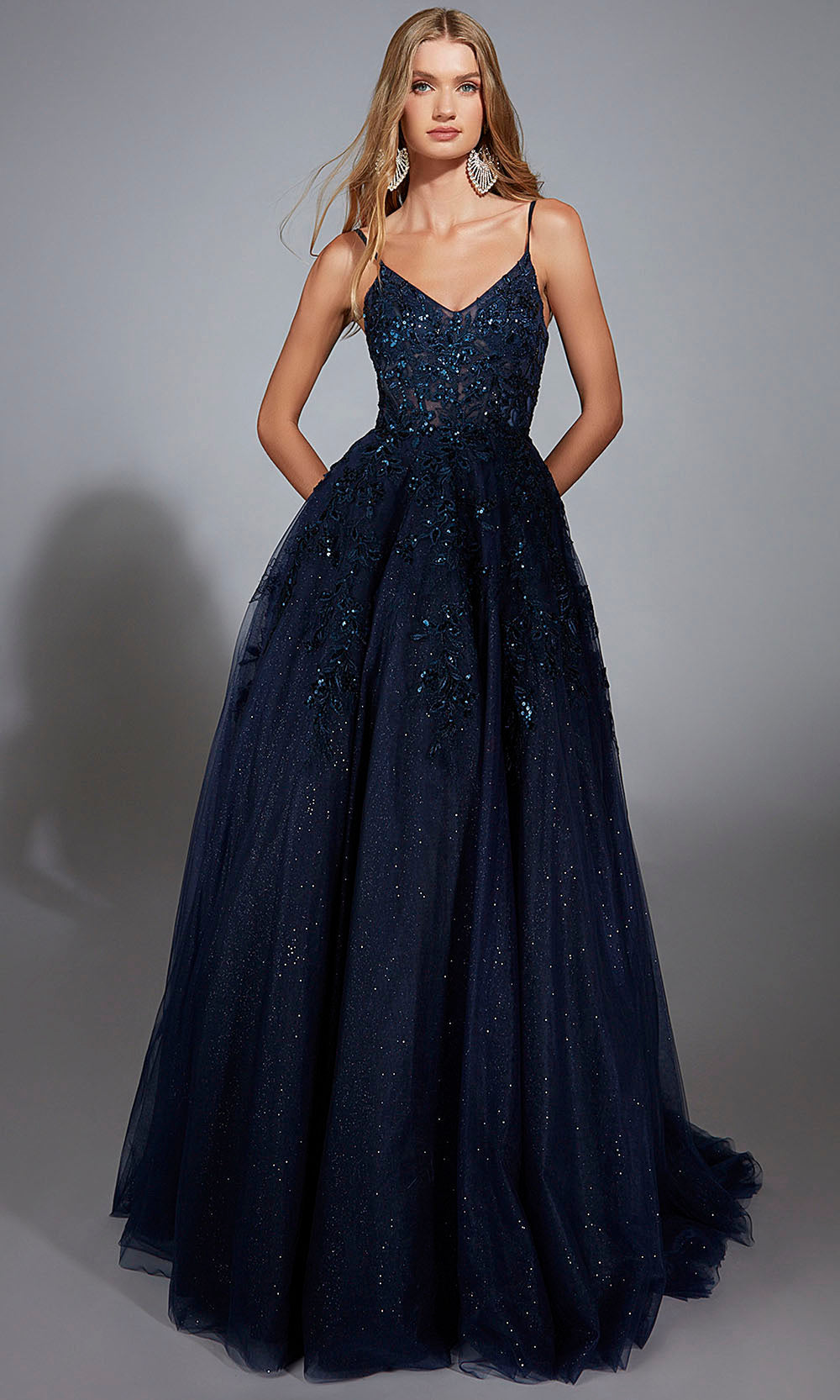 Aerie Couture 302 - Sparkle Illusion A Line Dress Prom Dresses