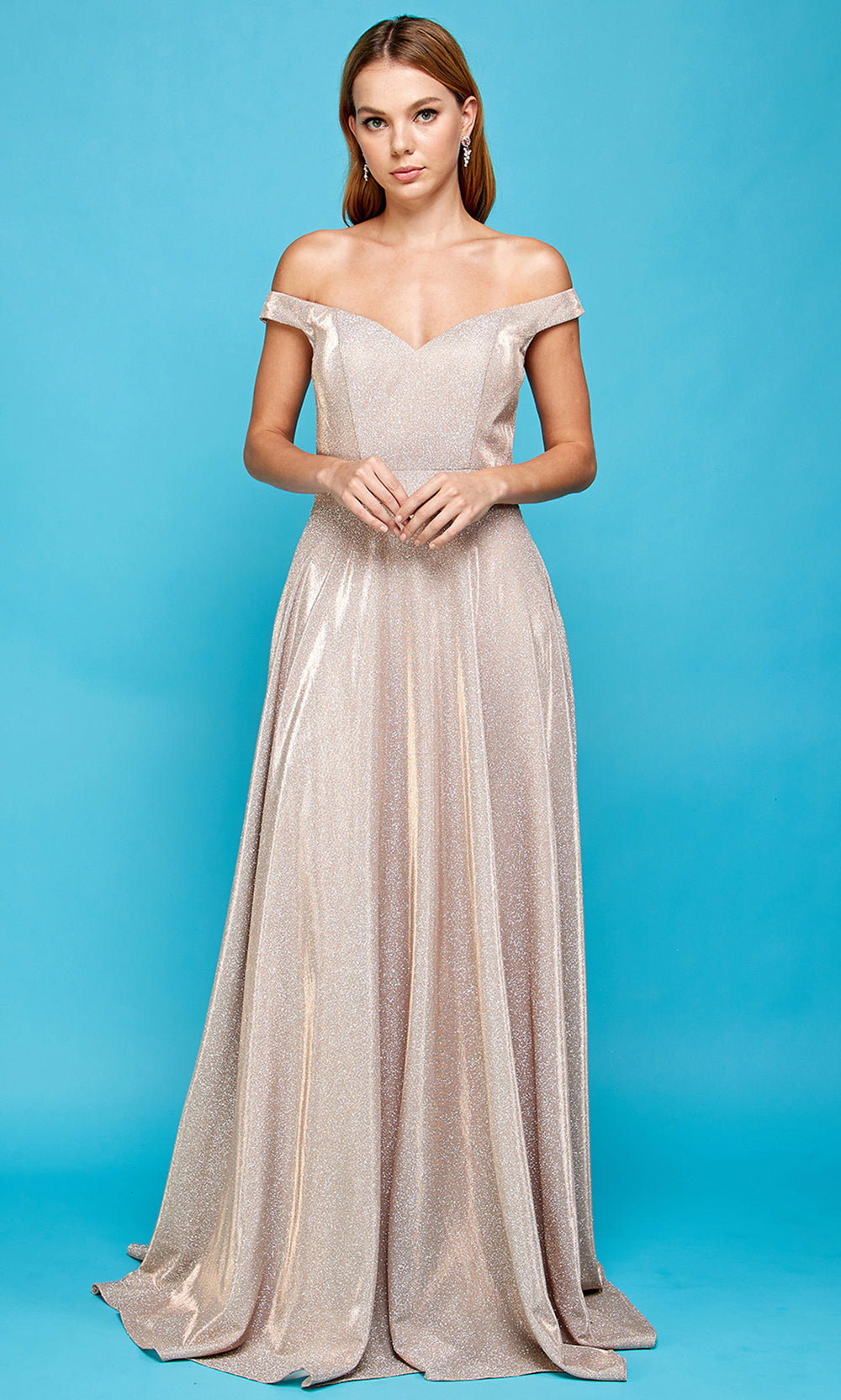 Adora Design 3036 - V-Back Flowing A-Line Prom Dress Bridesmaid Dresses in Pink  