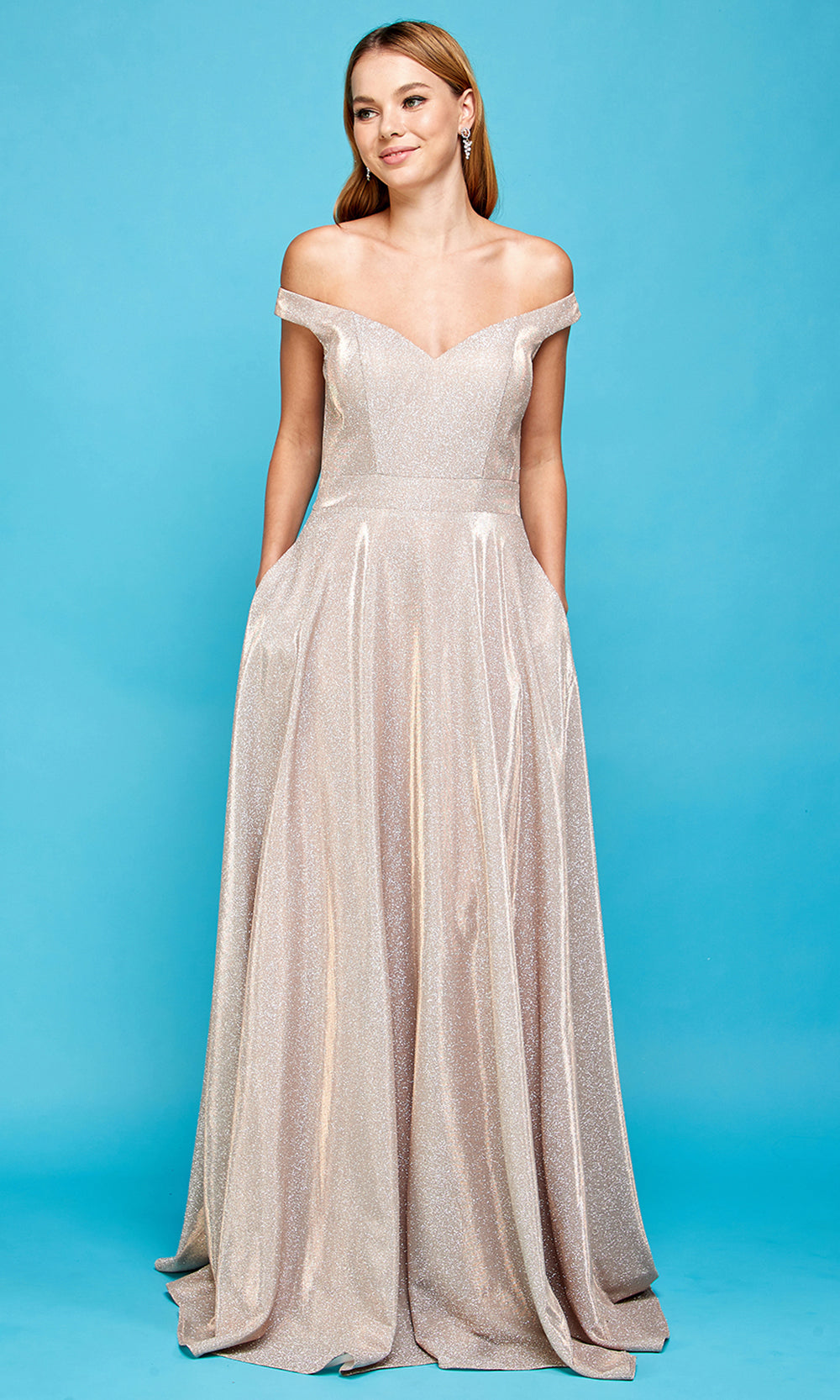 Adora Design 3036 - V-Back Flowing A-Line Prom Dress Bridesmaid Dresses in Pink  