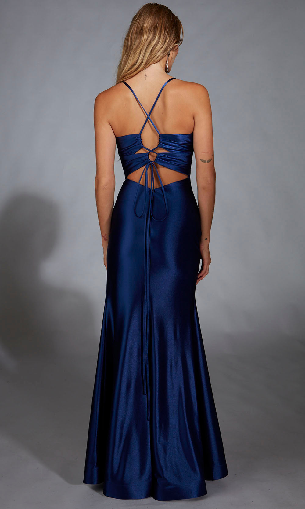 Aerie Couture 305 - Elegant V Neck Dress with High Slit Prom Dresses