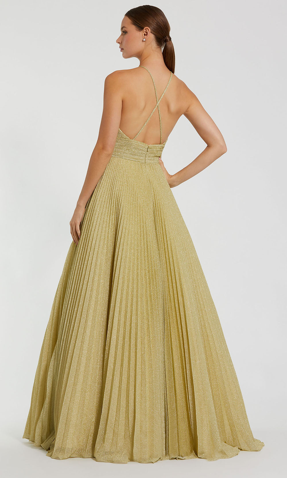 Mac Duggal 30772 - Halter Neck Pleated Evening Gown Formal Gowns