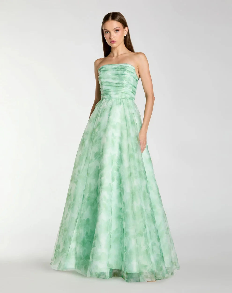 Ieena Duggal 30783 - Ruched Bodice Floral Evening Dress