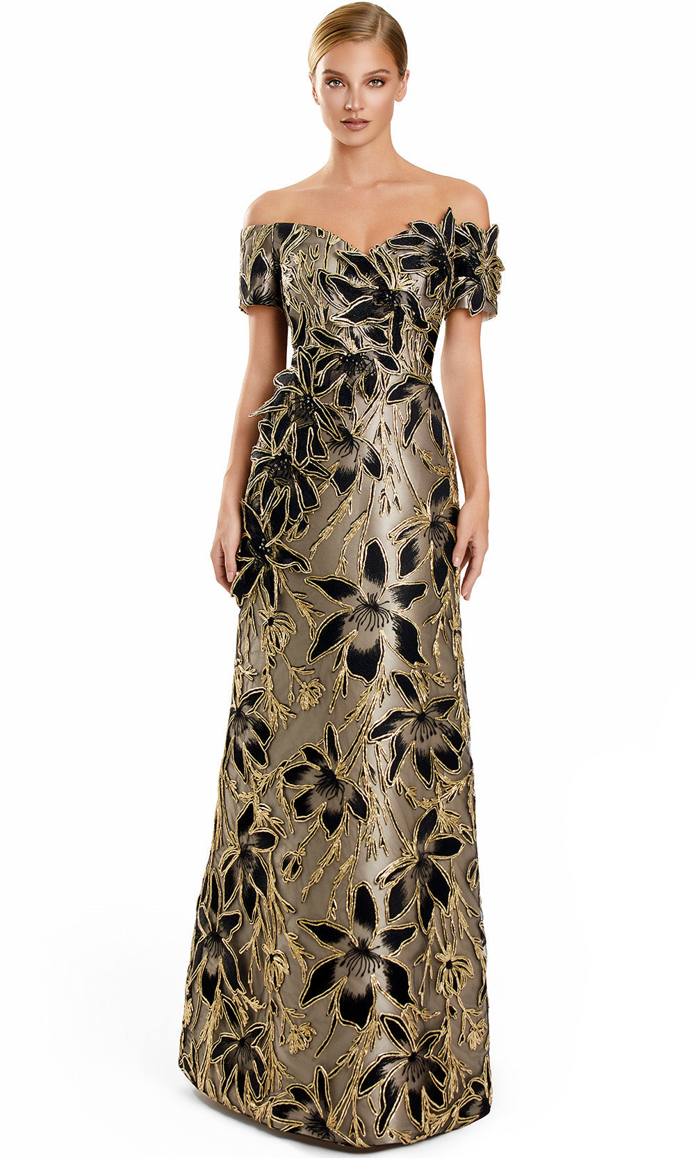 Alexander by Daymor 3100F25 - A-Line Skirt Floral Embellished Gown Prom Dresses