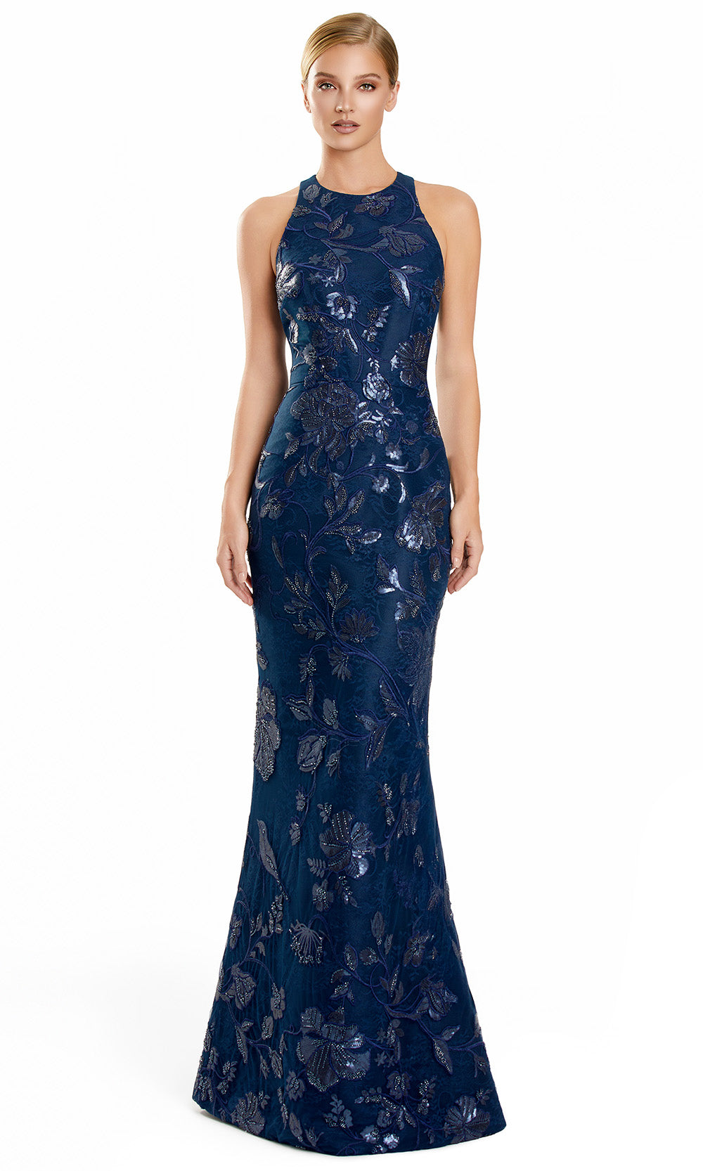 Alexander by Daymor 3101F25 - Halter Embellished Sheath Gown
