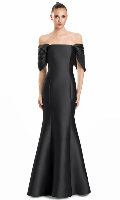 Alexander by Daymor 3103F25 - Draped Sleeve Button Back Evening Gown