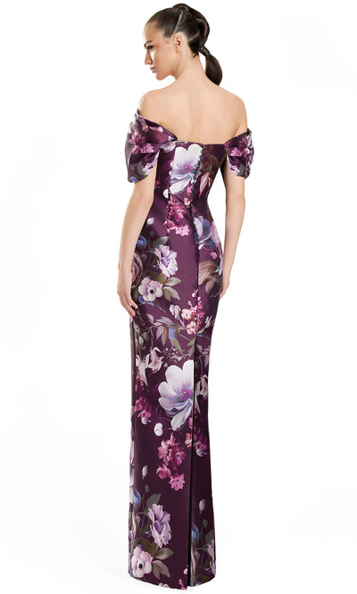 Alexander by Daymor 3104F25 - Elegant Puff Sleeve Floral Print Gown Formal Gowns