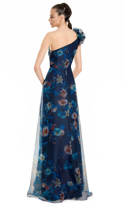 Alexander by Daymor 3106F25 - Floral Print Asymmetric Evening Gown Formal Gowns