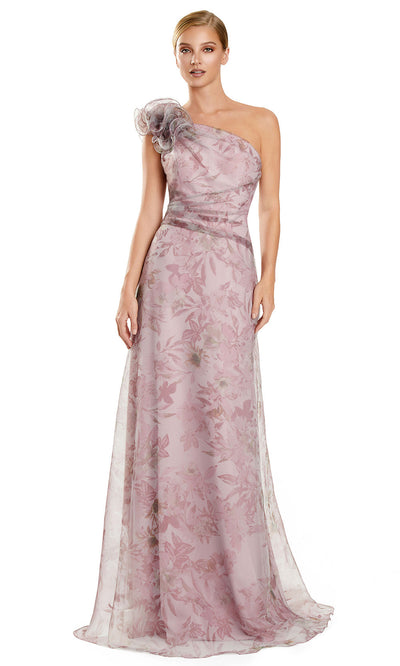 Alexander by Daymor 3106F25 - Floral Print Asymmetric Evening Gown Formal Gowns