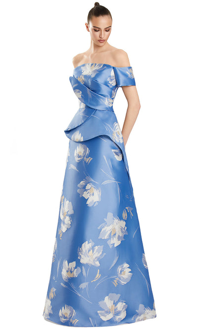 Alexander by Daymor 3109F25 - Floral Off Shoulder Peplum Gown