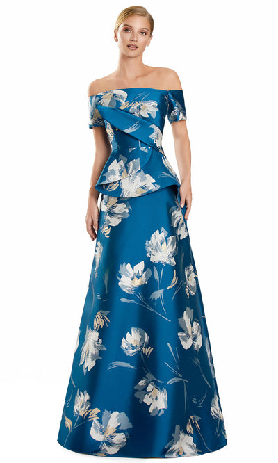 Alexander by Daymor 3109F25 - A-Line Floral Print Evening Gown Prom Dresses