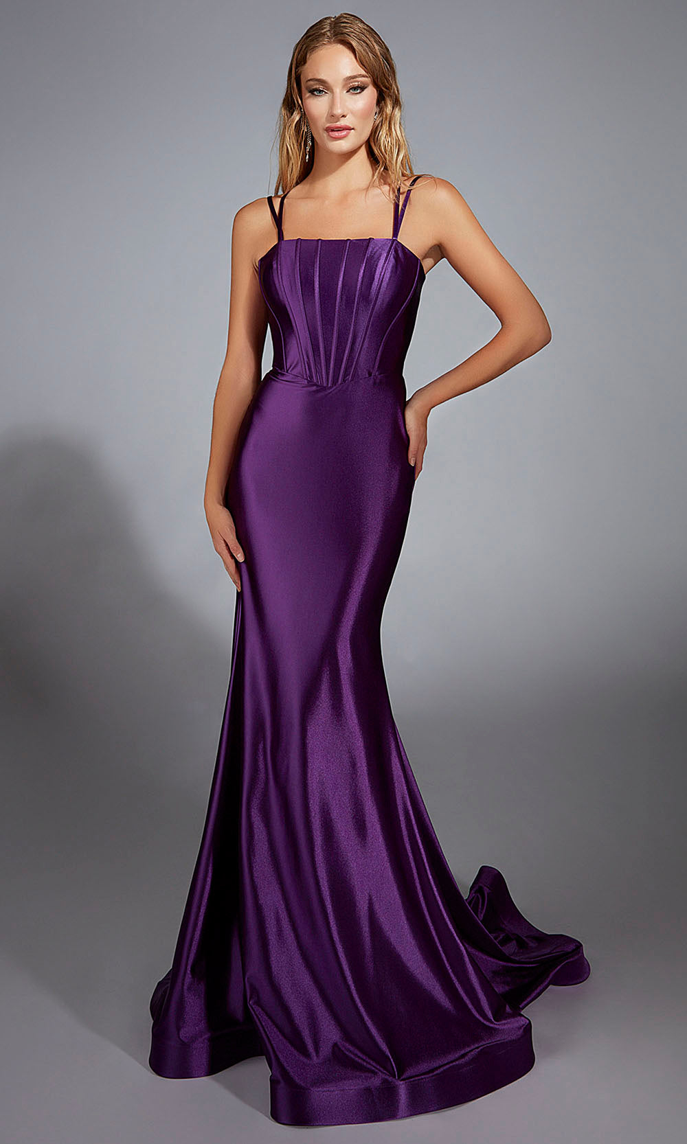 Aerie Couture 310 - Modern Lace Up Back Dress with Sweep Train Prom Dresses