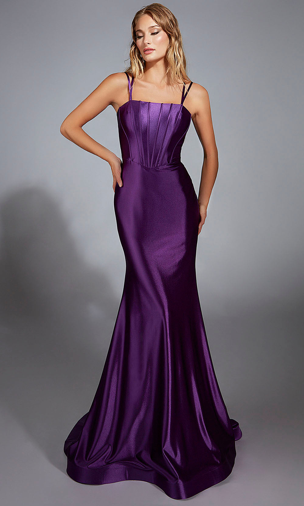 Aerie Couture 310 - Modern Lace Up Back Dress with Sweep Train Prom Dresses