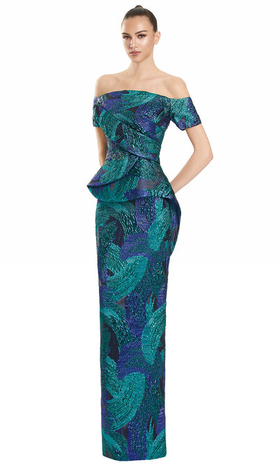 Alexander by Daymor 3110F25 - Short Sleeve Textured Evening Gown Formal Gowns