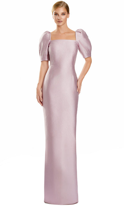 Alexander by Daymor 3111F25 - Square Neck Puff Sleeve Column Gown