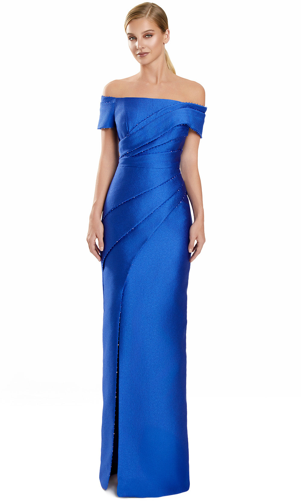 Alexander by Daymor 3116F25 - Pleated Bodice Off Shoulder Gown Bridesmaid Dresses