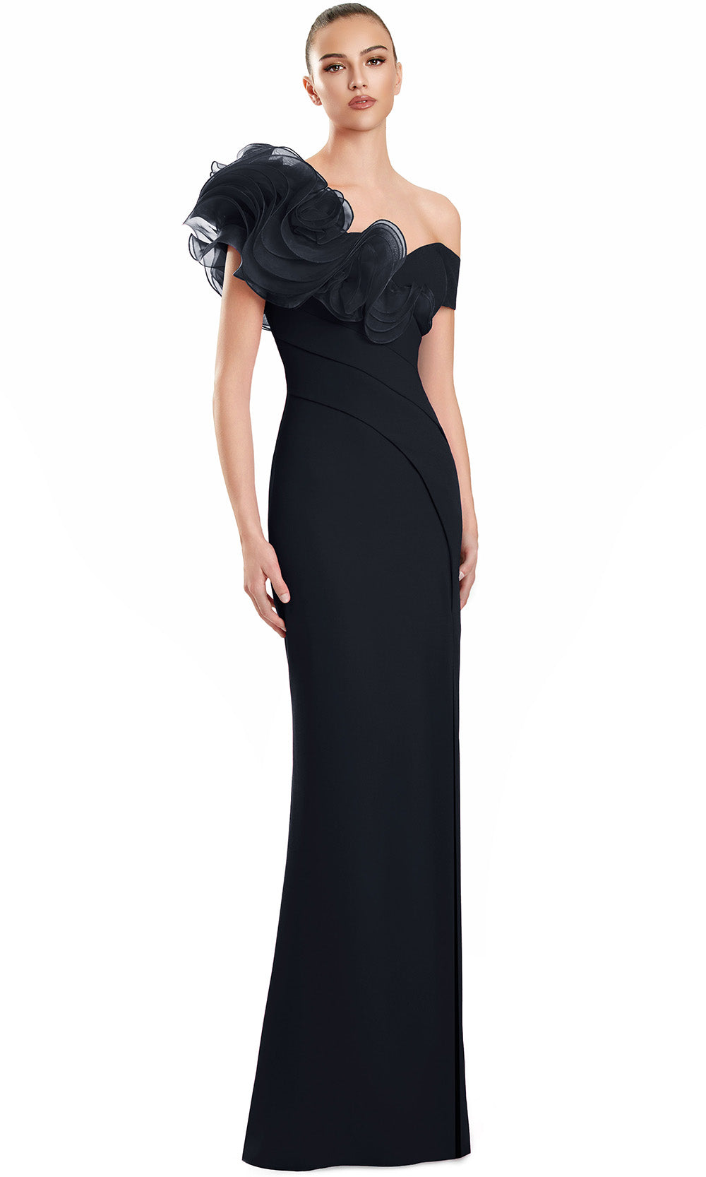 Alexander by Daymor 3122F25 - Ruffled Sleeve Off Shoulder Gown