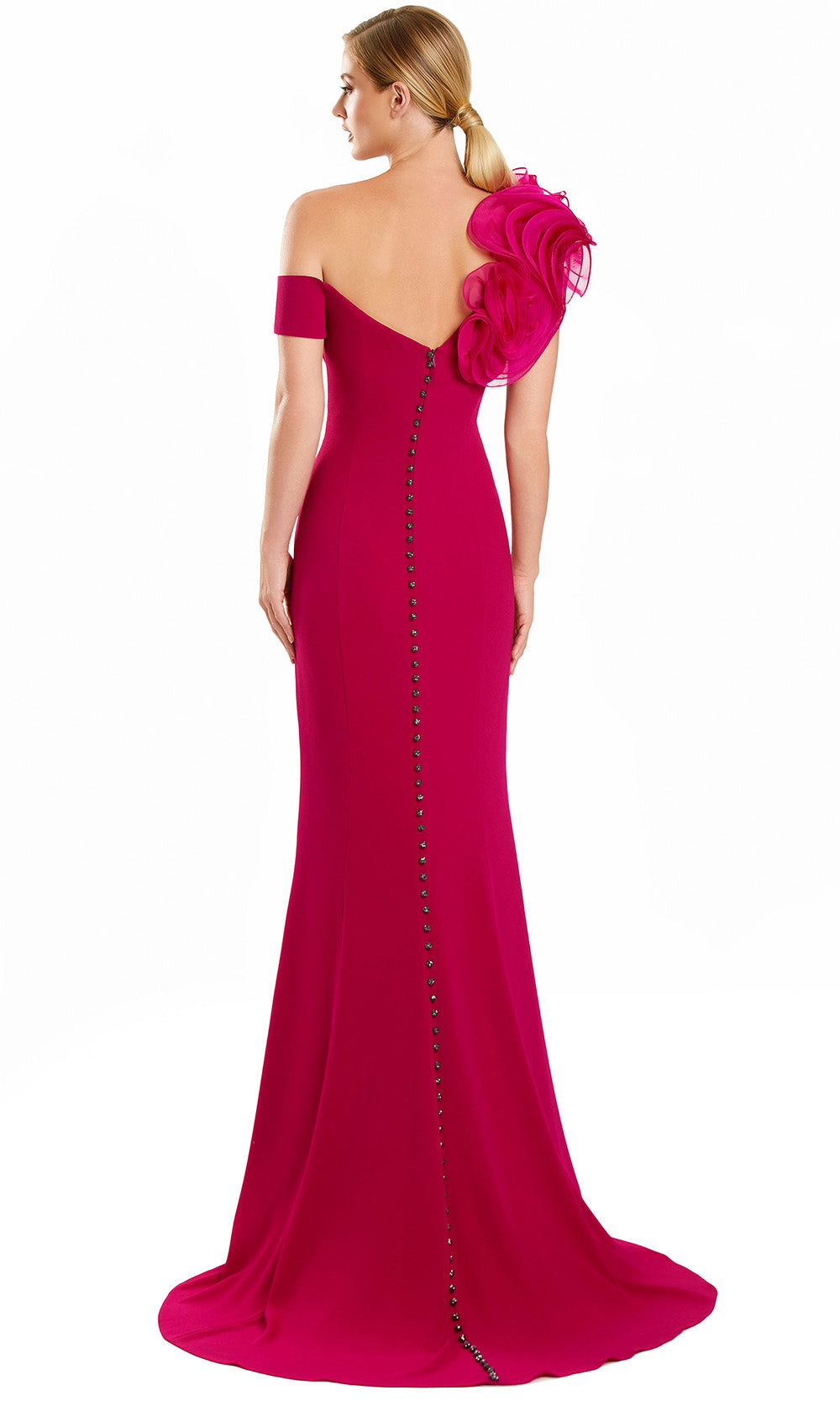 Alexander by Daymor 3122F25 - Ruffled Sleeve Evening Gown