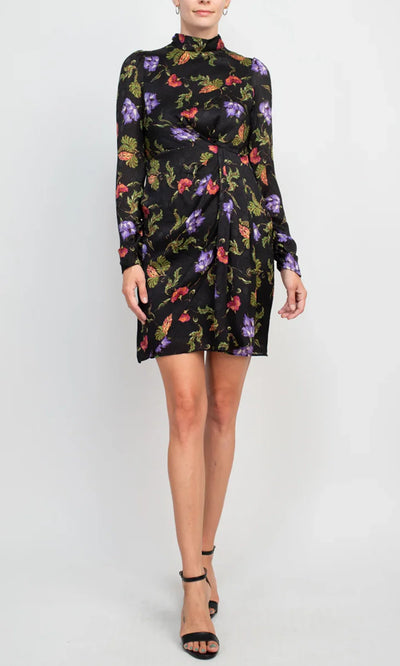 Taylor 3125M - High Neck Printed Short Dress Cocktail Dresses