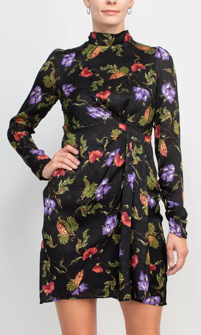 Taylor 3125M - High Neck Printed Short Dress Cocktail Dresses
