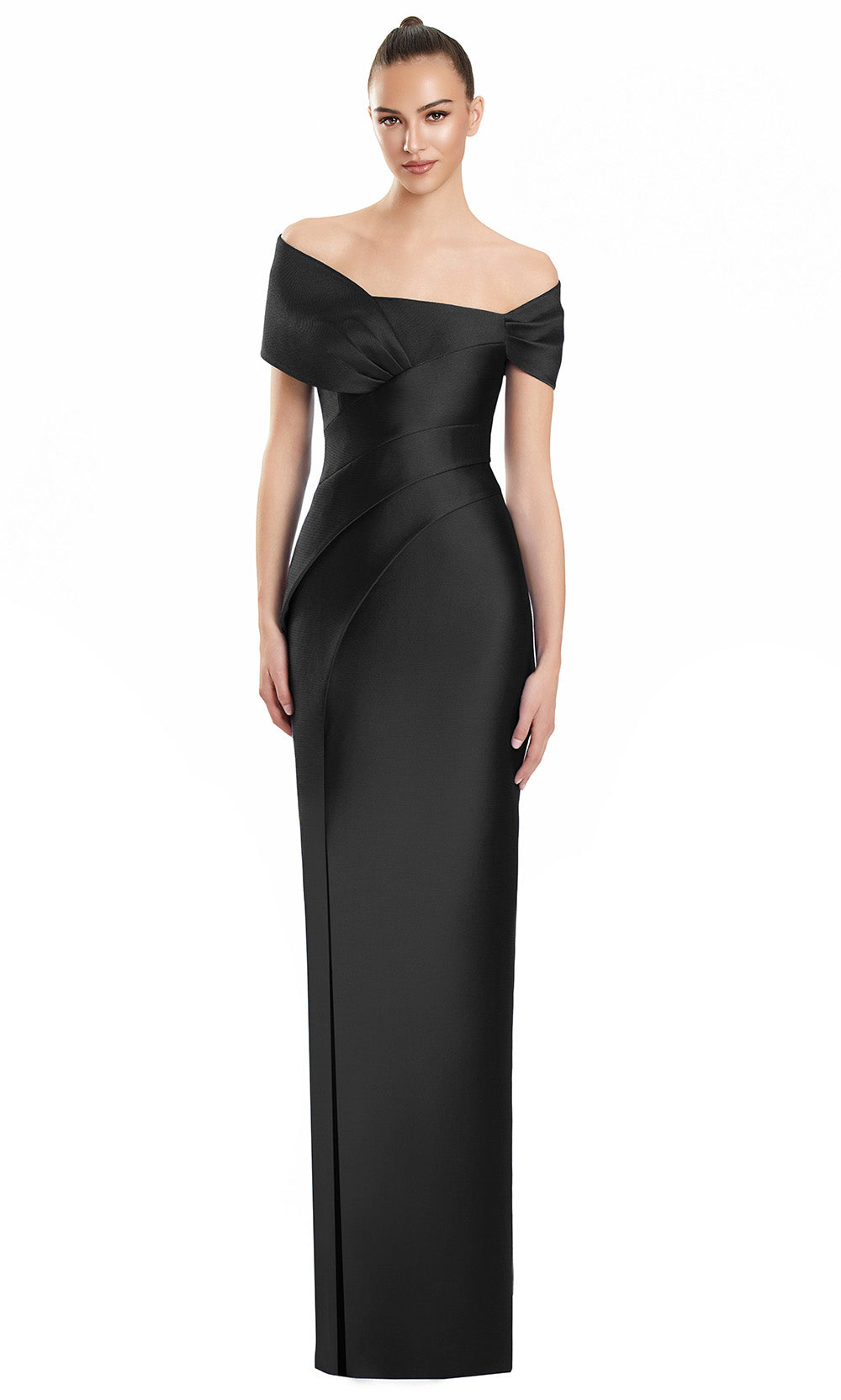 Alexander by Daymor 3127F25 - Pleated Off Shoulder Gown