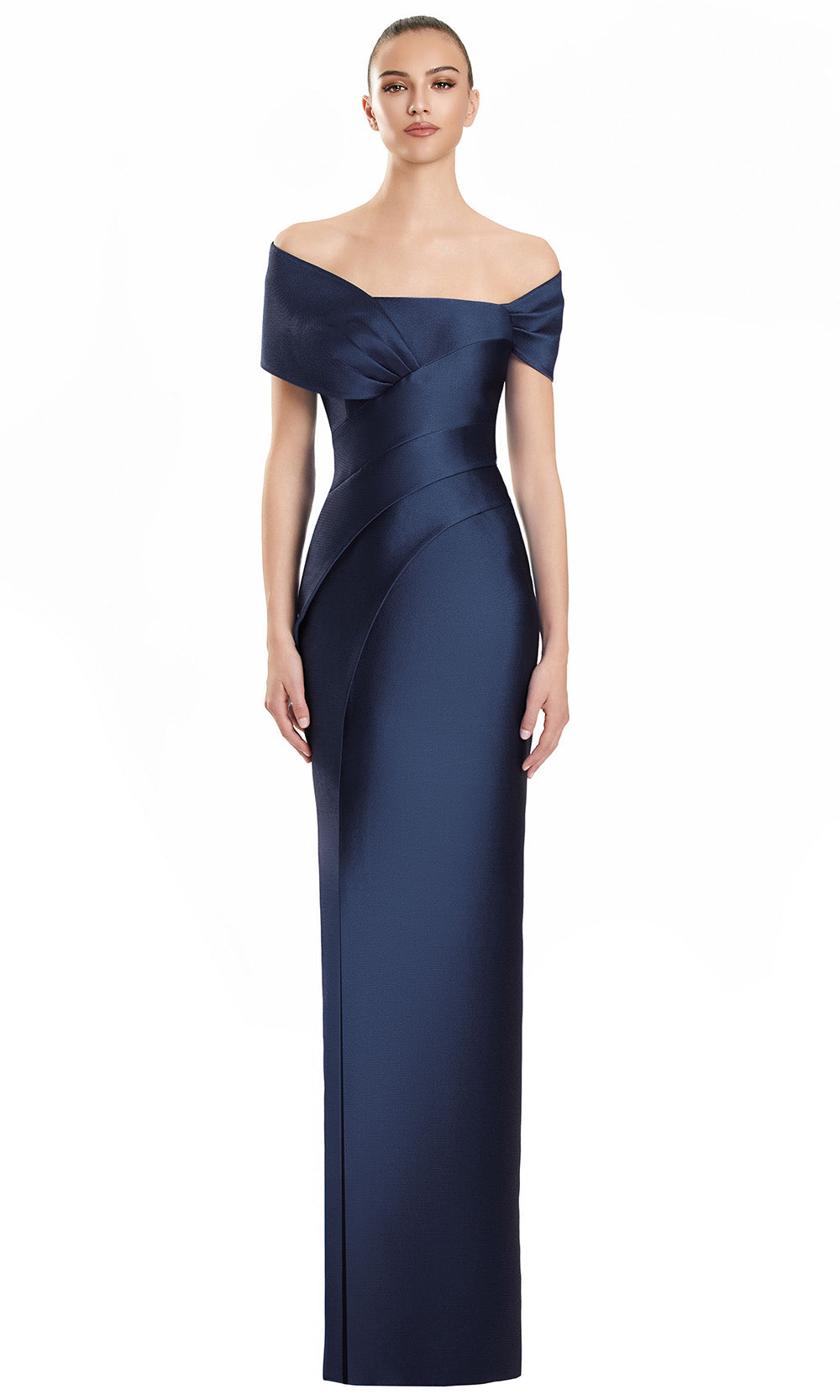Alexander by Daymor 3127F25 - Pleated Off Shoulder Gown