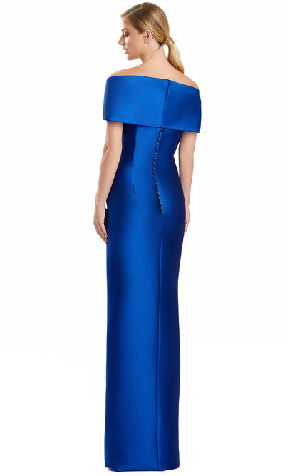Alexander by Daymor 3127F25 - Pleated Off Shoulder High Slit Gown
