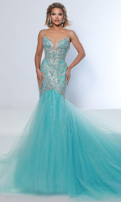 Johnathan Kayne 3128 - Sleeveless Sequin Mesh Mermaid Gown Prom Dresses