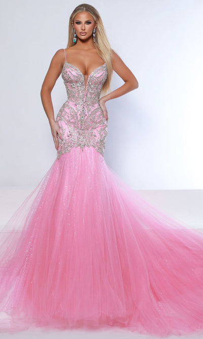 Johnathan Kayne 3128 - Sleeveless Sequin Mesh Mermaid Gown Prom Dresses