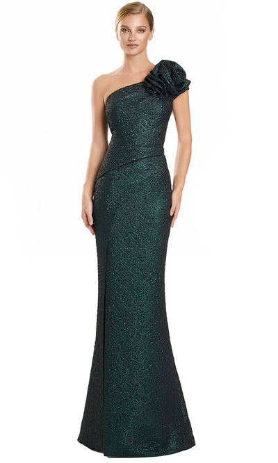 Alexander by Daymor 3130F25 - Floral Applique Cap Sleeve Textured Gown