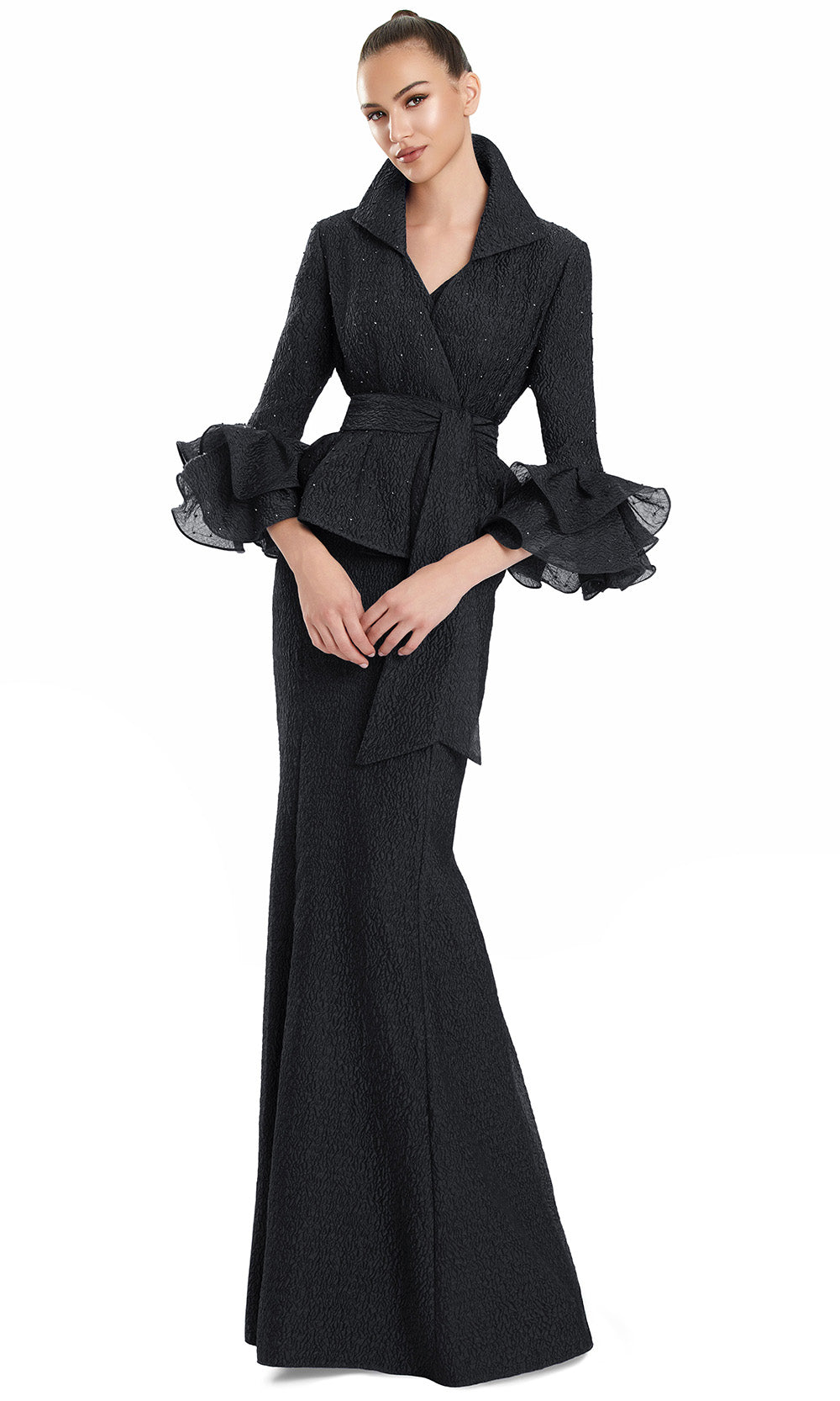 Alexander by Daymor 3131F25 - Mermaid Three-Quarter Sleeve Jacket Gown Mother of the Bride Dresses