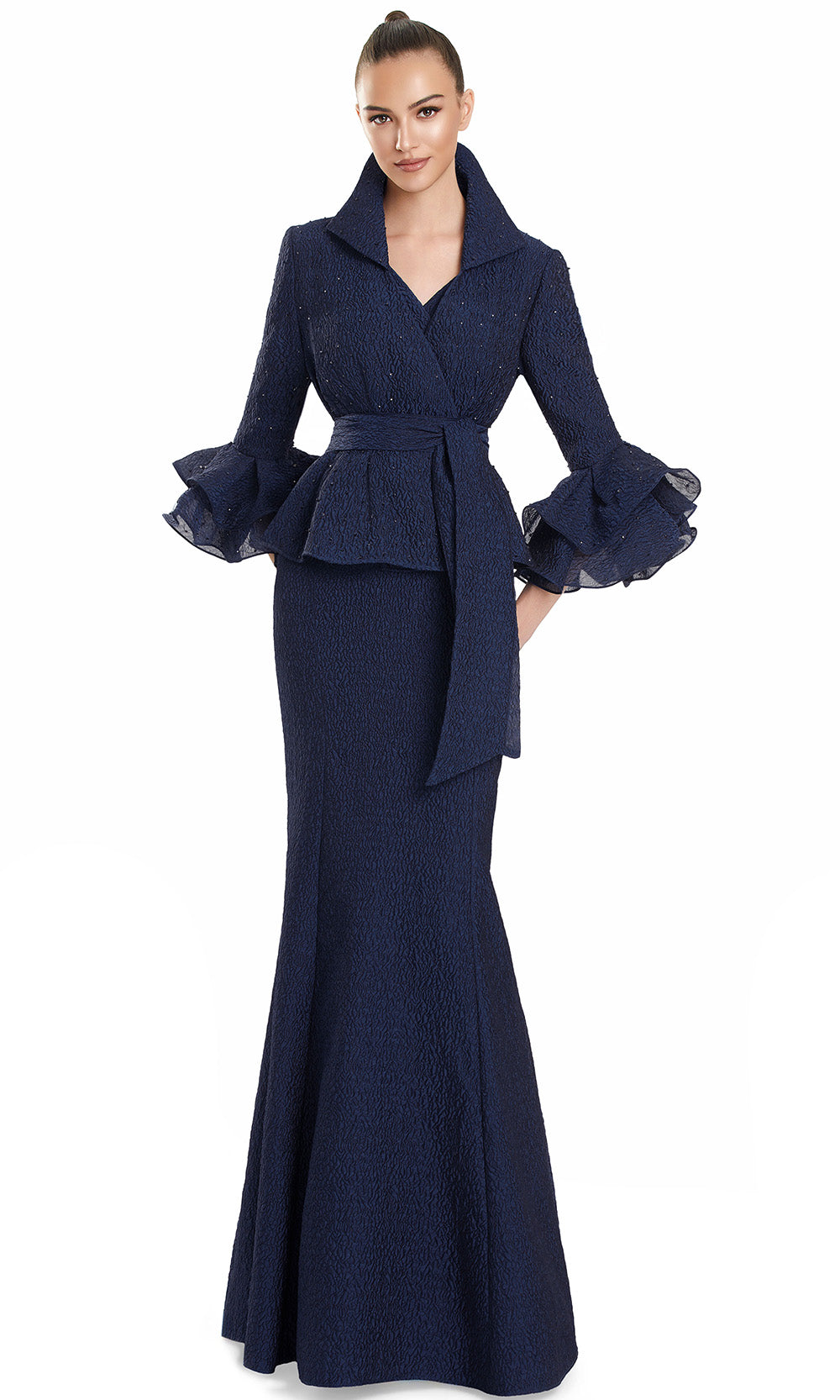 Alexander by Daymor 3131F25 - Surplice V-Neck Two-Piece Mermaid Gown