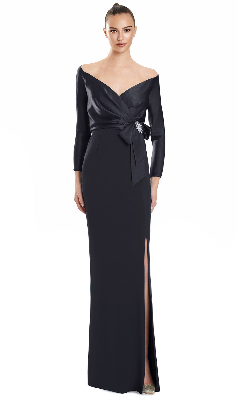 Alexander by Daymor 3133F25 - Off Shoulder Long Sleeve Fitted Gown Formal Gowns