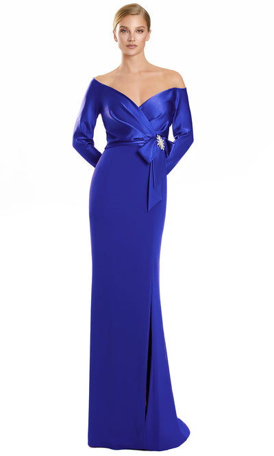 Alexander by Daymor 3133F25 - Off Shoulder Long Sleeve Fitted Gown Formal Gowns