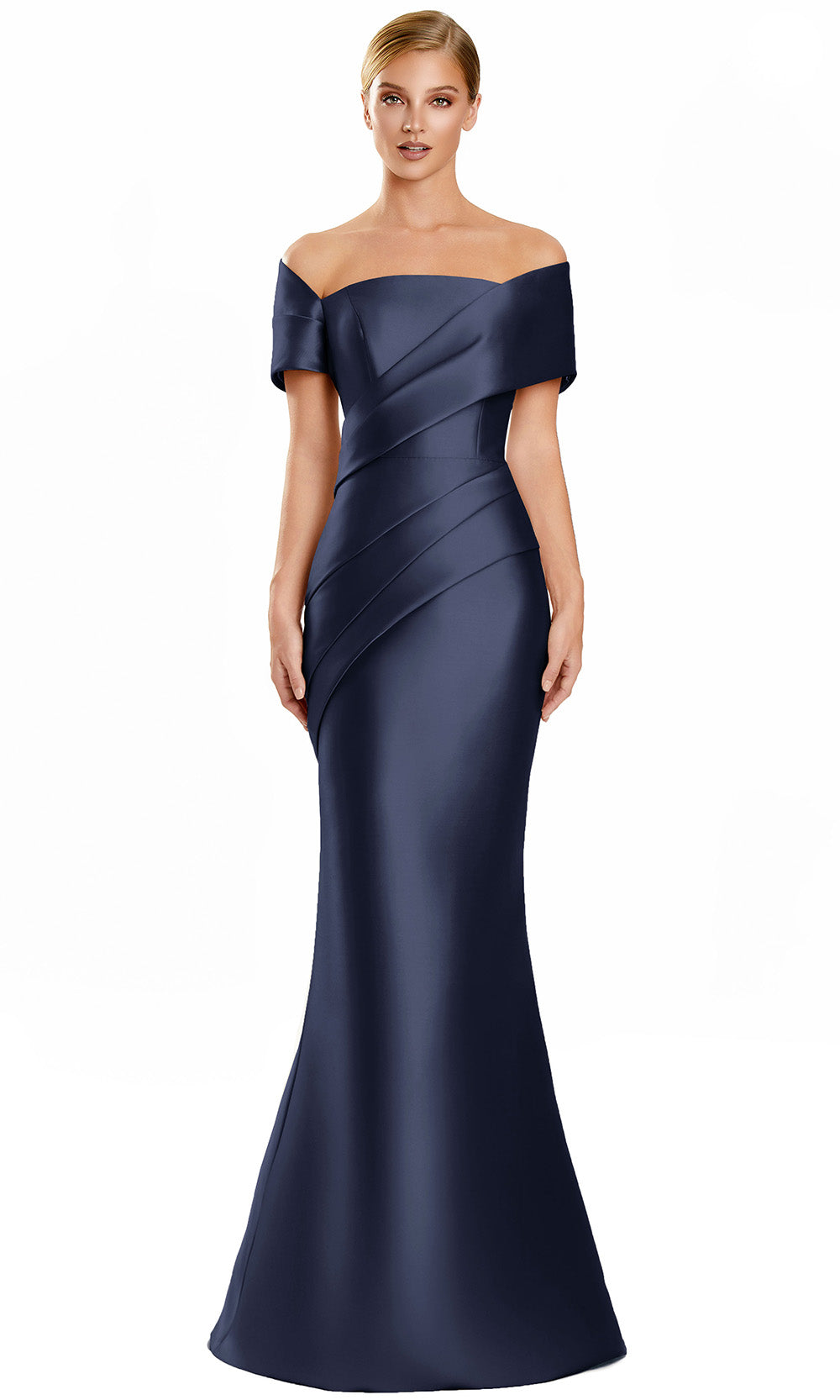 Alexander Daymor 3134F25 - Off Shoulder Pleated Dress