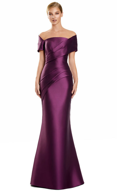 Alexander Daymor 3134F25 - Off Shoulder Pleated Dress