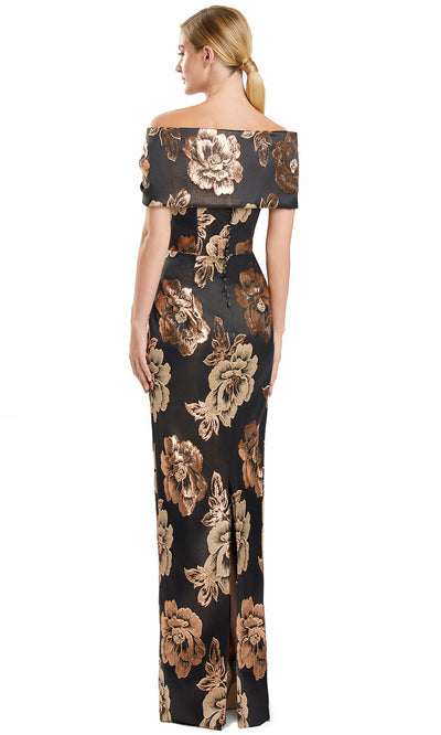 Alexander by Daymor 3135F25 - Column Skirt Floral Evening Gown with Slit Evening Dresses