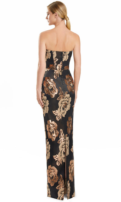 Alexander by Daymor 3135F25 - Column Skirt Floral Evening Gown with Slit Evening Dresses