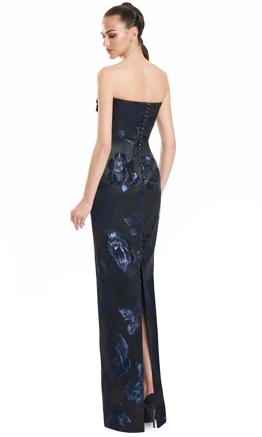 Alexander by Daymor 3135F25 - Column Skirt Floral Evening Gown with Slit Evening Dresses