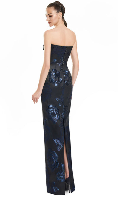 Alexander by Daymor 3135F25 - Column Skirt Floral Evening Gown with Slit Evening Dresses