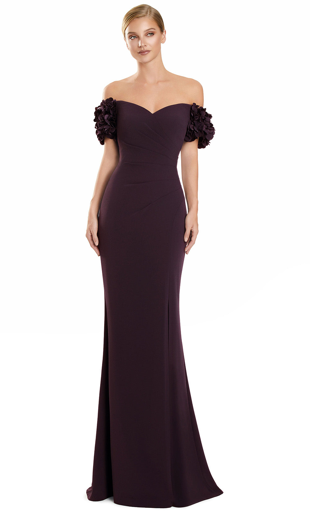 Alexander by Daymor 3136F25 - Floral Sleeve High Slit Evening Gown Bridesmaid Dresses