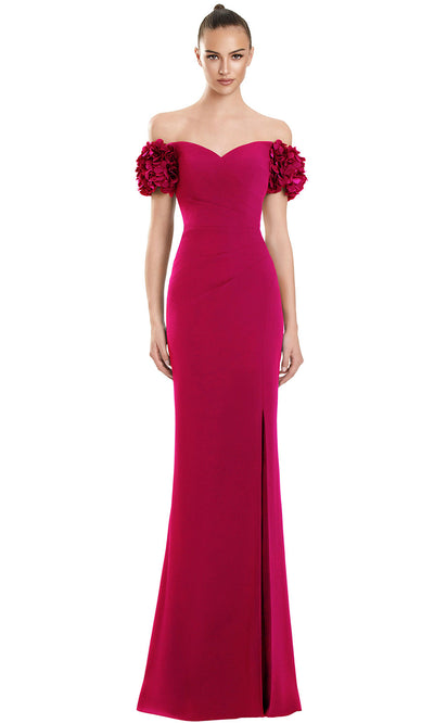 Alexander by Daymor 3136F25 - Sweetheart Floral Sleeve Sheath Gown