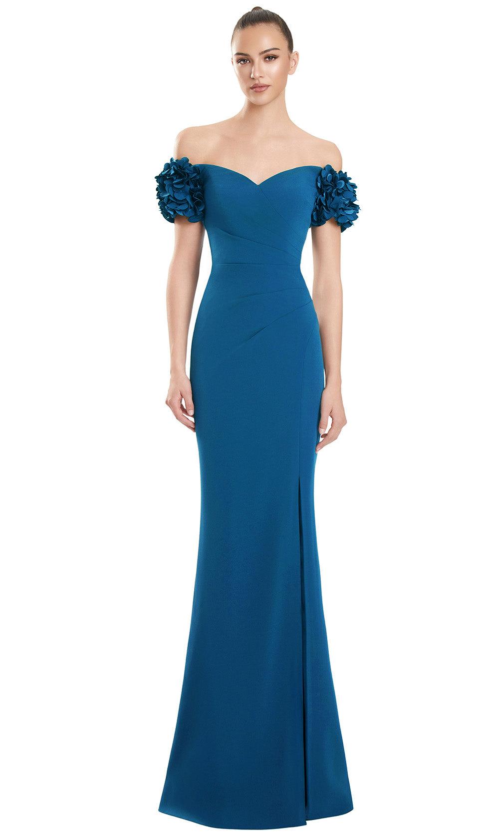 Alexander by Daymor 3136F25 - Sweetheart Floral Sleeve Sheath Gown