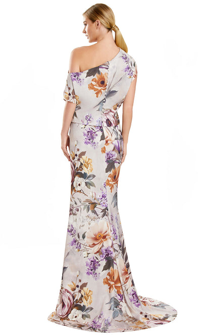 Alexander by Daymor 3140F25 - Asymmetric Floral Print Sheath Dress
