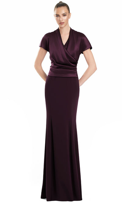 Alexander by Daymor 3141F25 - Short Sleeve Draped Evening Gown