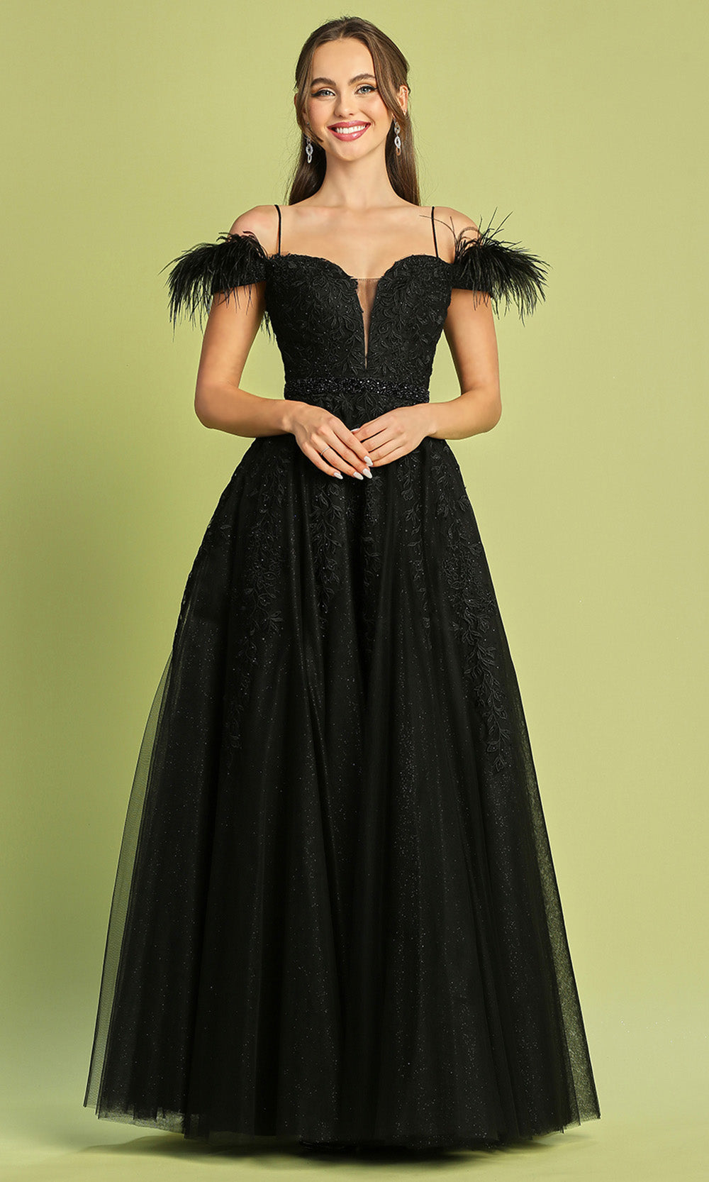 Adora Design 3143 - Plunging Sweetheart Cold Shoulder Prom Dress Evening Dresses in Black  