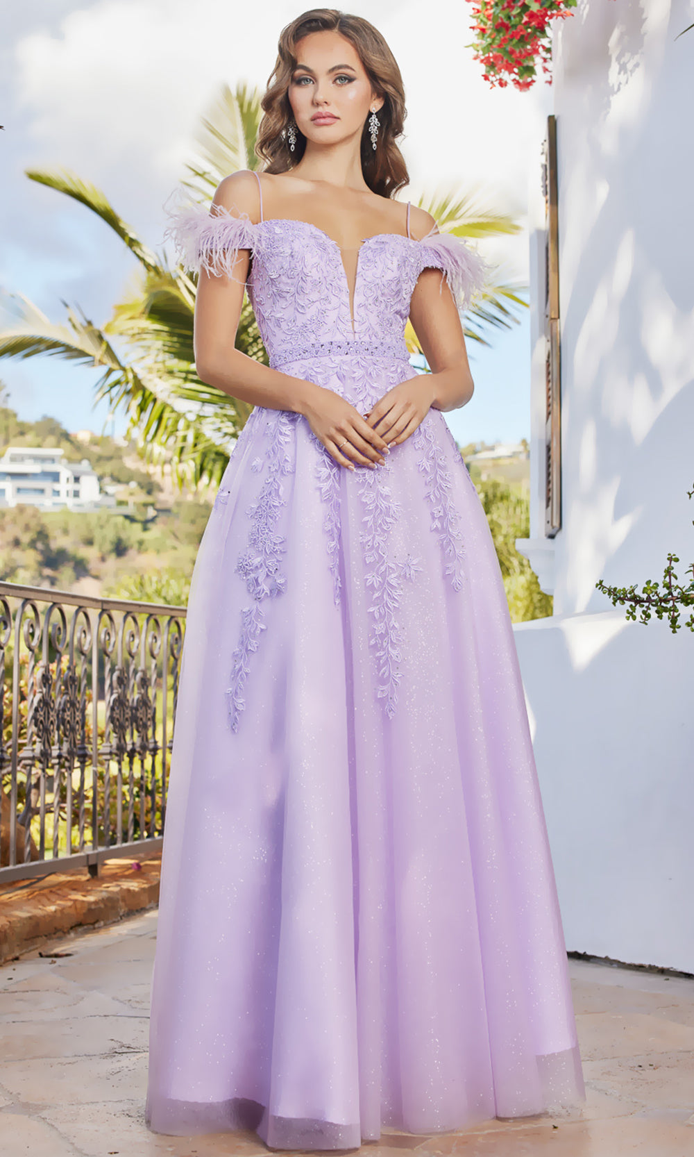 Adora Design 3143 - Plunging Sweetheart Cold Shoulder Prom Dress Evening Dresses in Purple  