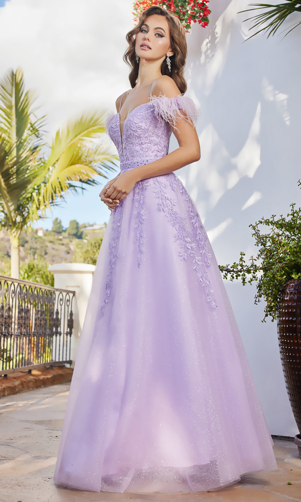 Adora Design 3143 - Plunging Sweetheart Cold Shoulder Prom Dress Evening Dresses in Purple  