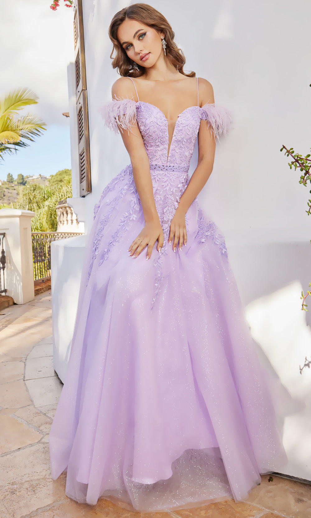 Adora Design 3143 - Plunging Sweetheart Cold Shoulder Prom Dress Evening Dresses in Purple  